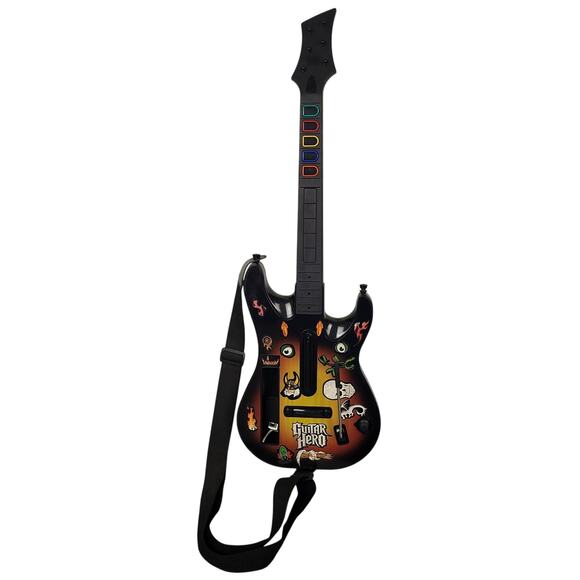 2 Nintendo Wii Guitar Hero Wireless Guitars RedOctane Sunburst 95455.805 Tested - Picture 2 of 16